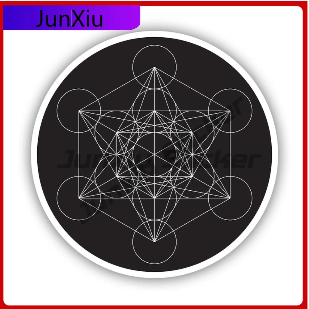 

Trendy Retro Metatron S Cube Sticker Decal American Made Uv Protected Metatrons Cubes Geometry Car Decal Anti Scratch Uv