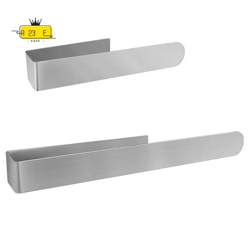 

A23E-2Pcs Stainless Steel Paper Towel Rack Bathroom Multifunctional Toilet Paper Holder Punch-Free Sanitary Towel Rack