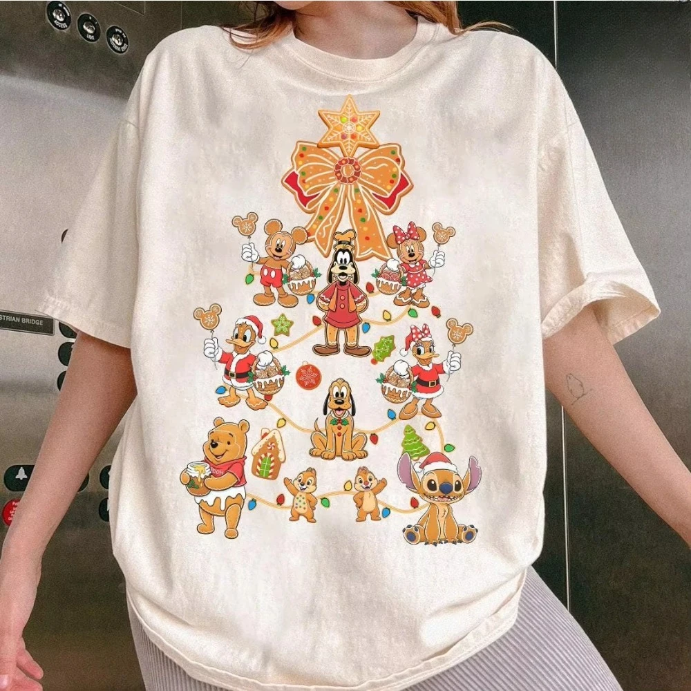 

Микки и его друзья Пряничный елочный фонарь Дисней Микки и Винни Пух Стильные рождественские футболки с бантом