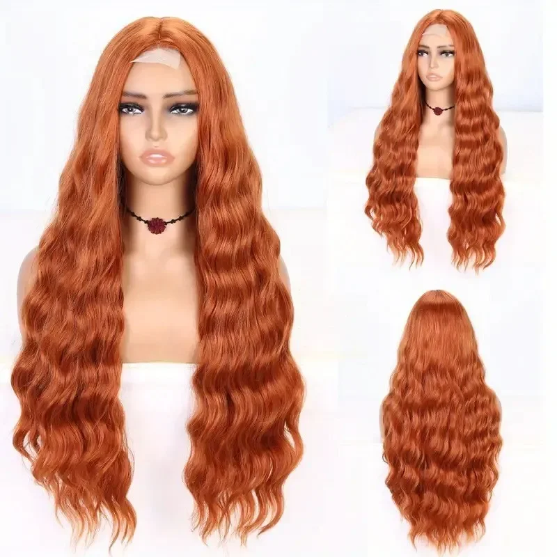 

Cross-border blonde mid-section big wave European and American wig long curly hair