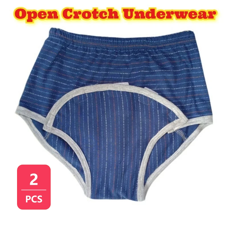2pcs-cotton-open-crotch-underwear-bedridden-adults-easy-wear-incontinence-panties-pregnant-women-elderly-soft-comfort-underpants