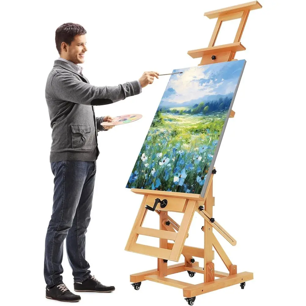 

Versatile Wooden Art Easel for Canvas and Painting Supplies