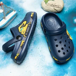 2-6y Kids Mules & Clogs Summer Boys Girls Sandals Flat Heel Cartoon Soft Bottom Beach Slippers Children Garden Shoes H41