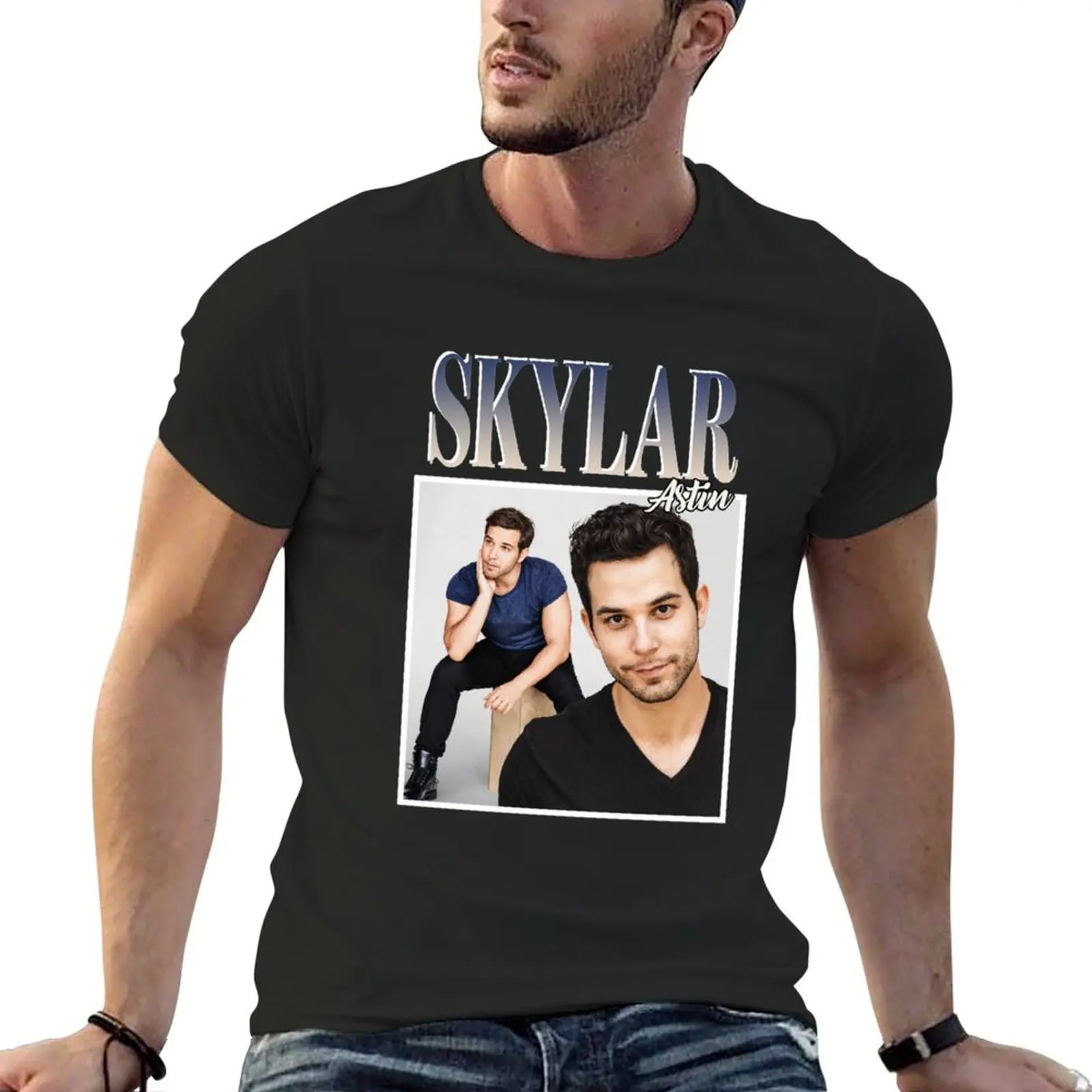 Skylar Astin T-Shirt summer top quick drying mens graphic t-shirts hip hop