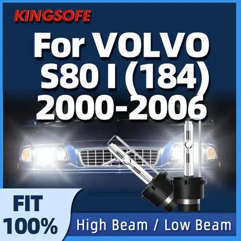 KINGSOFE 6000K HID 전구 크세논 헤드 라이트 D2R 램프 자동차 전조등 VOLVO S80 I (184) 2000 2001 2002 2003 2004 2005 2006