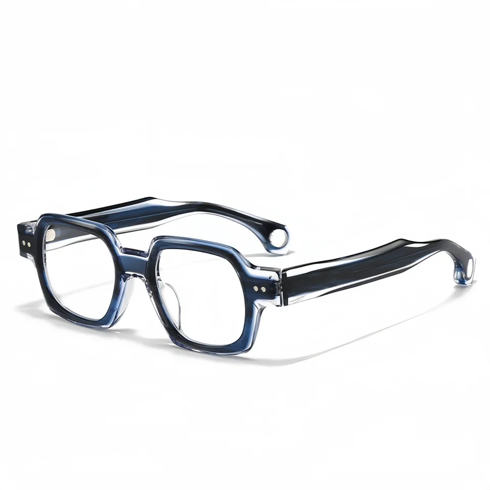 

Модные полигональные персонализированные ацетатные очки для отдыха, мужские очки для близорукости, дальнозоркости, компьютерная оптика, очки по рецепту