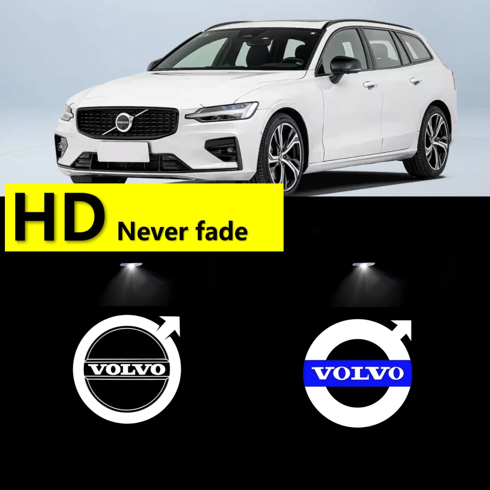 HD 2X Автомобильный светодиодный дверной свет, проектор с логотипом Ghost Shadow Light, автоаксессуары для Volvo V40 V60 V90 XC40 XC60 XC90 S60 S90