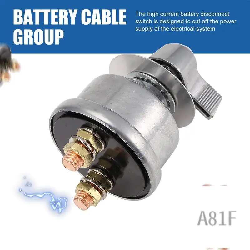 

Master Battery Disconnect Switch, 4 AWG 1FT Battery Cable Set, High Current Battery Cutoff For RV, Boat, ATV
