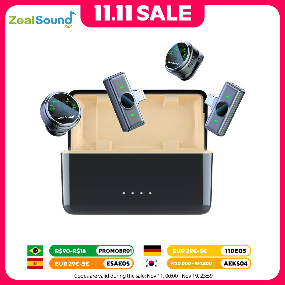 

Haomuren Wireless Magnetic Button Lavalier Lapel Microphone for iPhone Android Phone Youtube Live Recording Interview Vlog M2