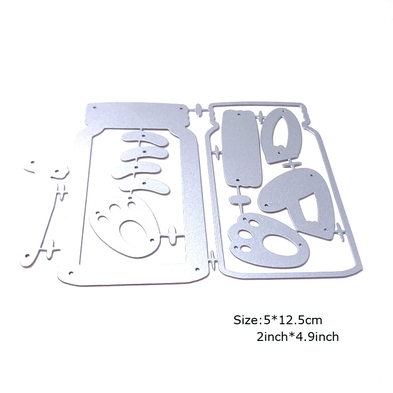 KLJUYP Bunny Jar Metal Cutting Dies Stencils for DIY Scrapbooking Decorative Embossing DIY Paper Cards