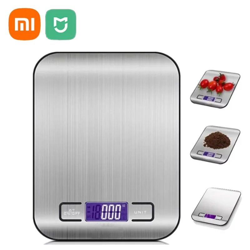 

Xiaomi MIJIA 5kg/1g Portable Kitchen Scale Coffee Electronic Scale Stainless Steel Surface LCD Backlit Food Scale Weighing Tool