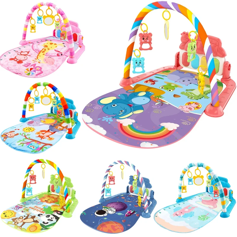0-36 Months Baby Activity Gym Rack Newborn Musical Piano Keyboard Crawling Blanket Pedal Play Mat Early EducationToy Gifts