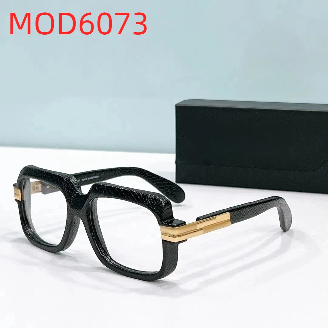 

New Arrival For SK CAZA MOD6073 UV Transparent Lenses Men Eyewear Trend Vintage Black Leather+Acetate Frame Women Sunglasses