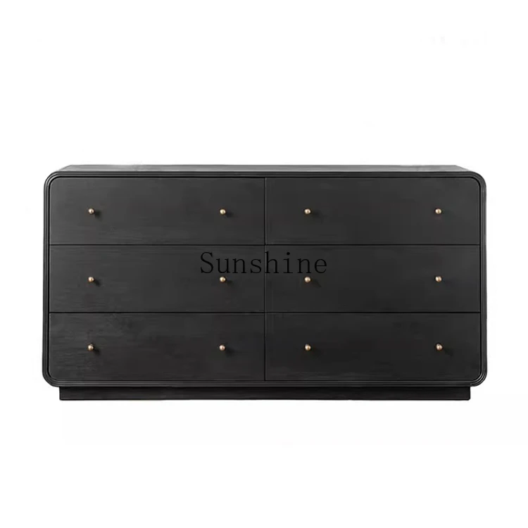 American solid wood household living room drawer storage cabinet small apartment wall storage side cabinet