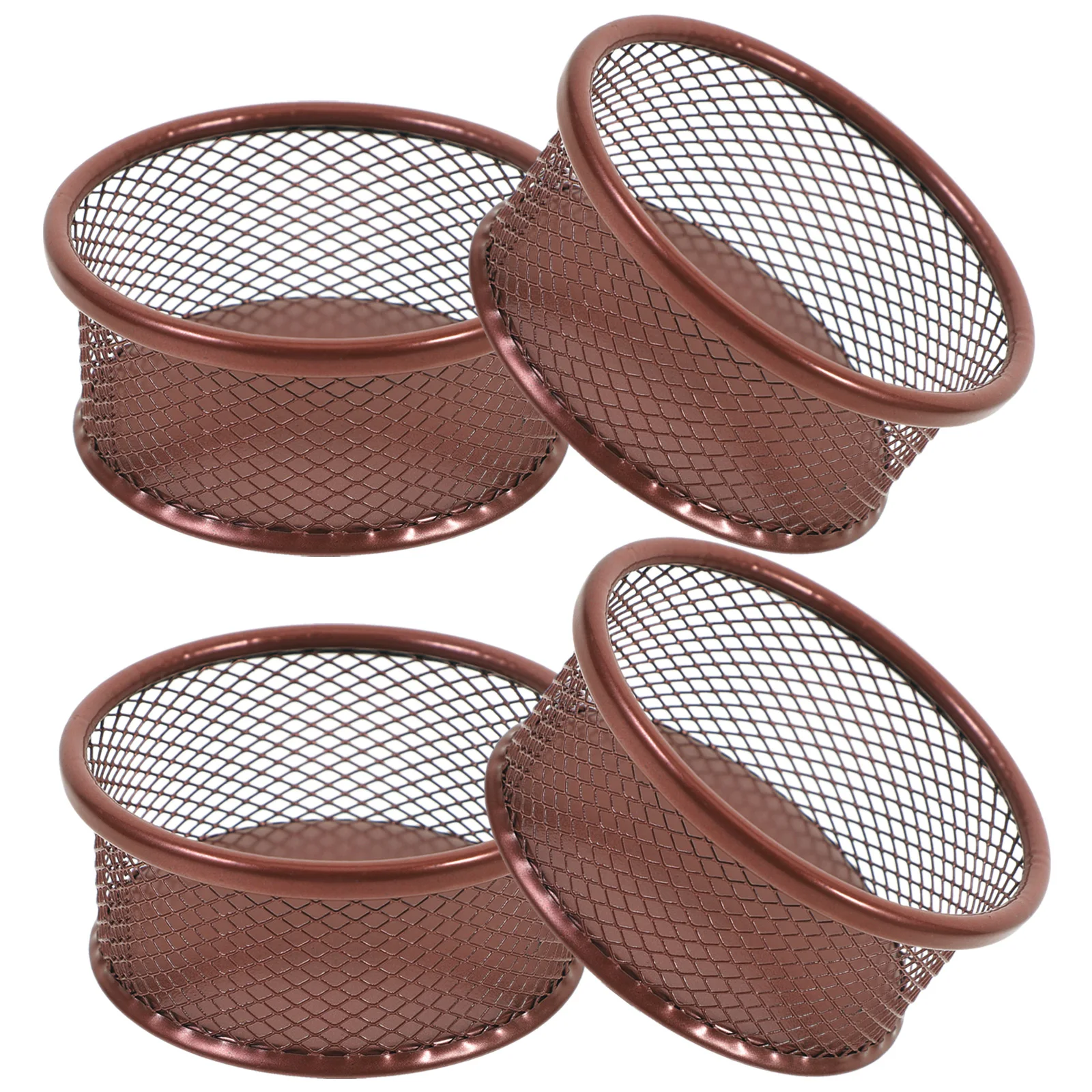 4pcs Metal Paper Clip Holder For Desk Mesh Storage Box Office Home Desktop Organizer Small Stationery Supplies