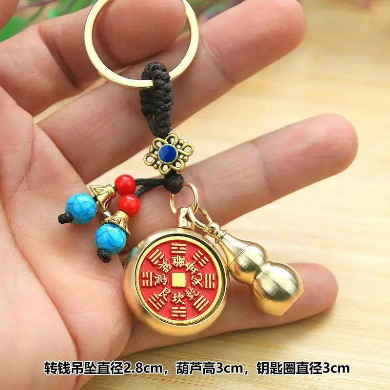 Mountain Ghost Brass Spend Money to Turn Key Chain Twelve Zodiac Men and Women New Car Gossip Ornaments to Turn Money Pendant