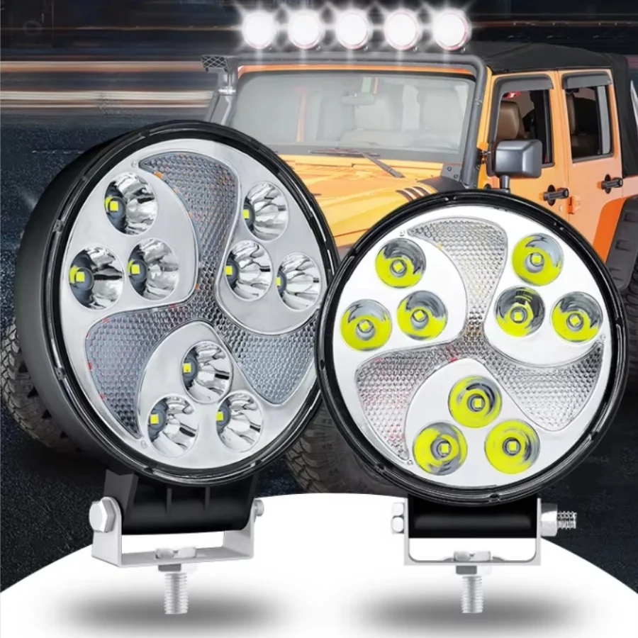 

2 шт. светодиодный круглый рабочий фонарь для внедорожного автомобиля, красочный светодиодный рабочий фонарь, автомобильный фонарь для квадроцикла, внедорожника, UTV, лодки, трактора 4X4 12-24 В