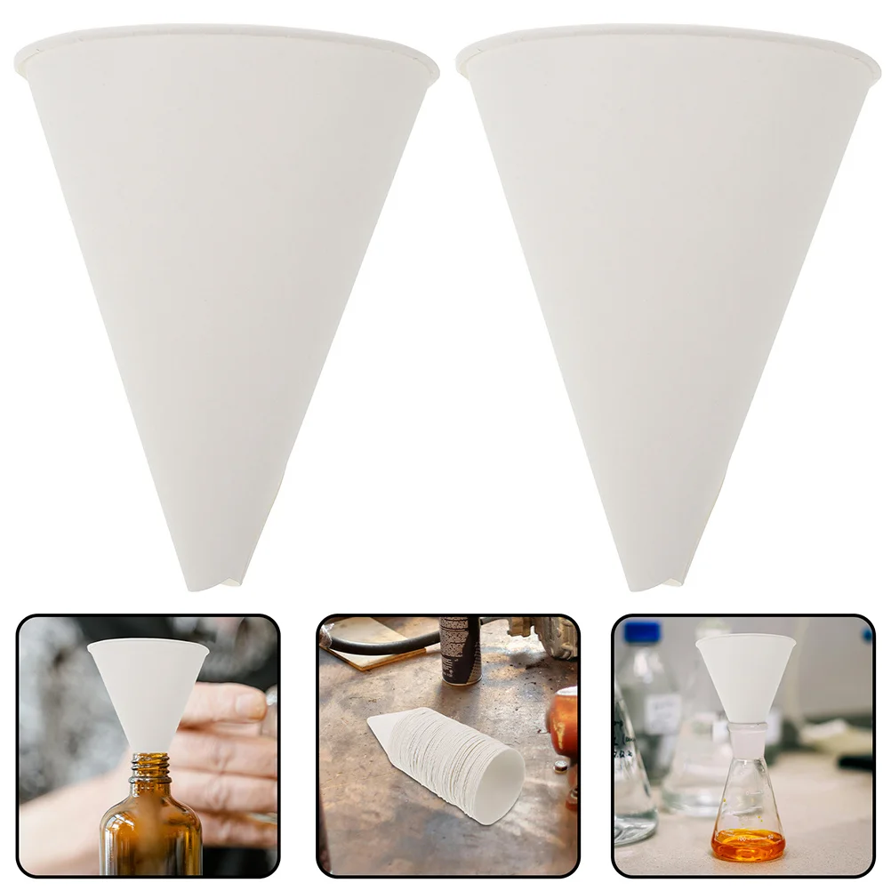 

50Pcs Disposable Paper Oil Funnels Wide Mouth Spill Proof Engine Oil Funnel for Automotive Use Kitchen Filling Cooling Radiator