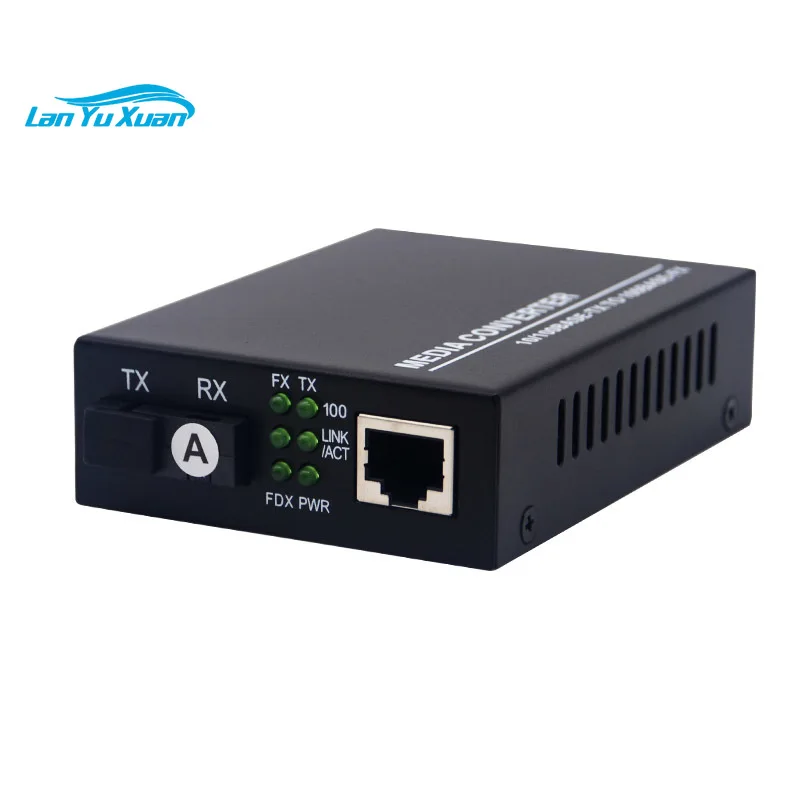 OEM ODM 1 Pair 10/100Mbps 20KM SM Fiber 1 SC with 1 RJ45 Fiber Optic Transceiver FTTH Media Converter