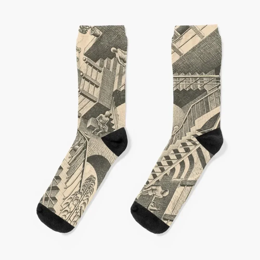 

Escher - Relativity Socks Wholesale funny sock cartoon hiphop Socks Girl Men's