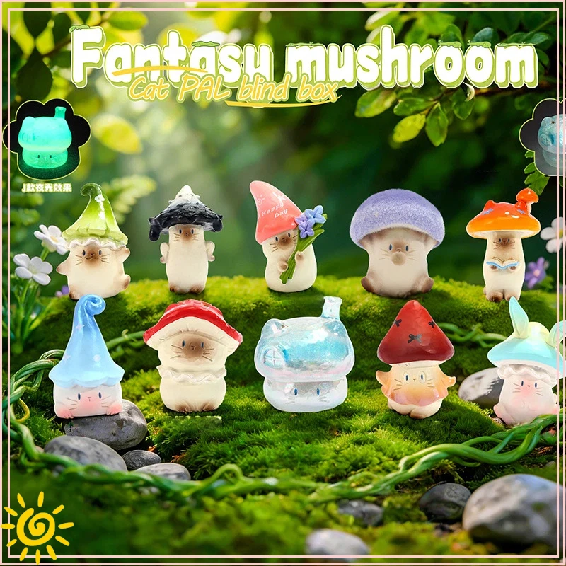 

Cat Pai Fantasy Mushroom Fashionable Creative Figure Blind Box Holiday Gift Desk Decoration Vehicle Decoration Collectible Gift