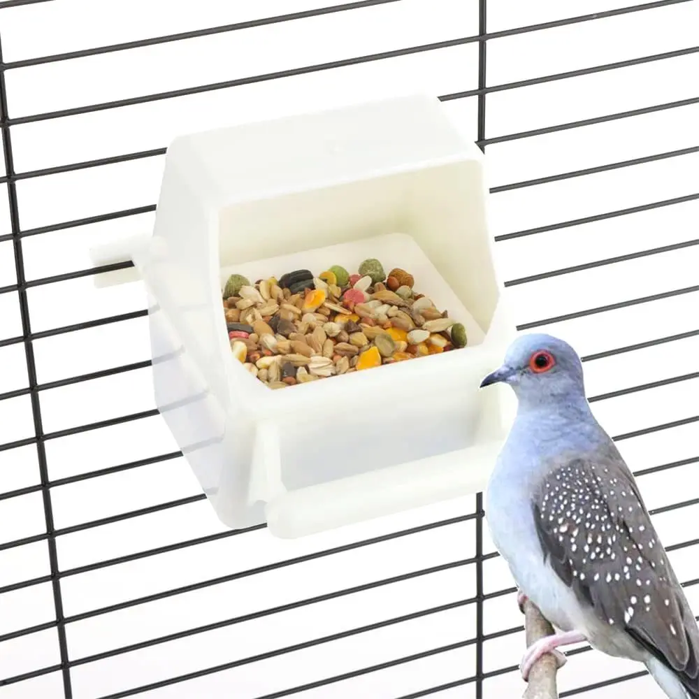 2 Pcs Bird Feeder Plastic Hanging Parakeet Parrot Cockatiel Budgies Canaries Lovebirds Food Dispenser BIrd Cage Accessories