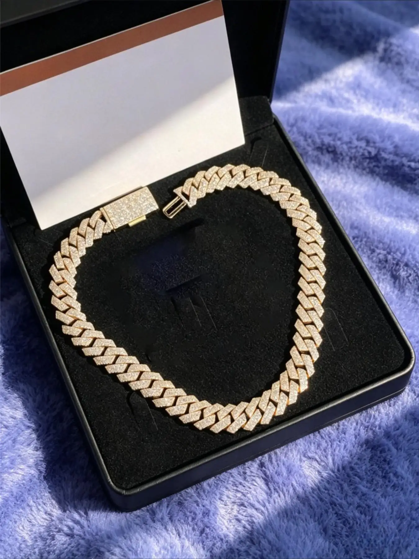 Hip Hop Luxury Rapper Custom Cuban Chain with Diamonds Miami Style Full Diamond 20mm Cuban Chain, Fashion Trend Hip Hop Jewelry