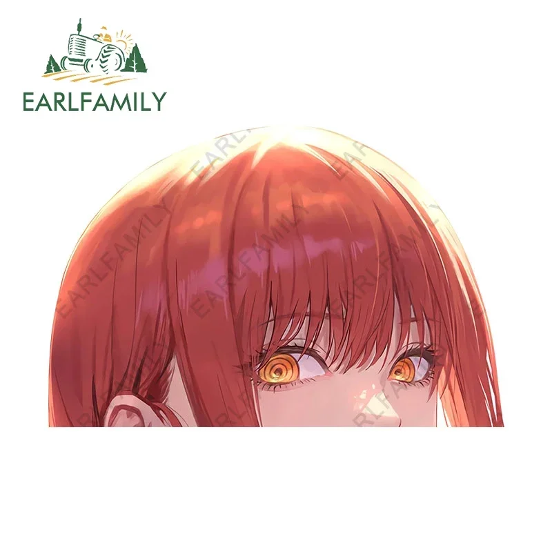 Earlfamily makima anime tapa adesivos de carro vinil personalidade prancha espelho retrovisor peeker decalque atv decoração criativa