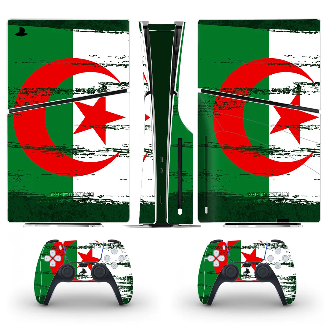 Bandiera nazionale dell\'Algeria PS5 Slim Disc Skin Sticker Decal Cover per console e controller PS5 Slim Disk Skin Sticker Vinyl