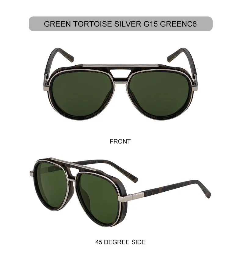 Polarisierte Steampunk Übergroße Ovale Sonnenbrille für Herren 2026 Luxusmarke Trendige Doppelbalken-Sonnenbrille für Männer UV400 Schutz – Detail 20