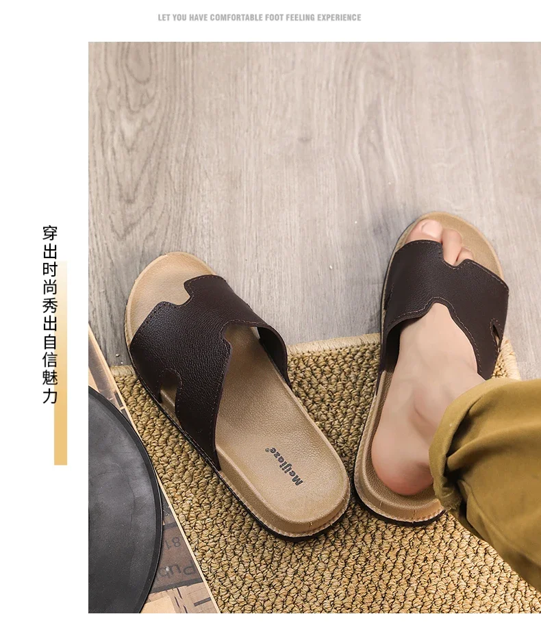 Modische schwarze Herren-Slipper, bequeme, weiche Plateau-Slipper für Herren, Designer-Freizeitslipper, Outdoor-Strandschuhe, Herren-Slides – Detail 15