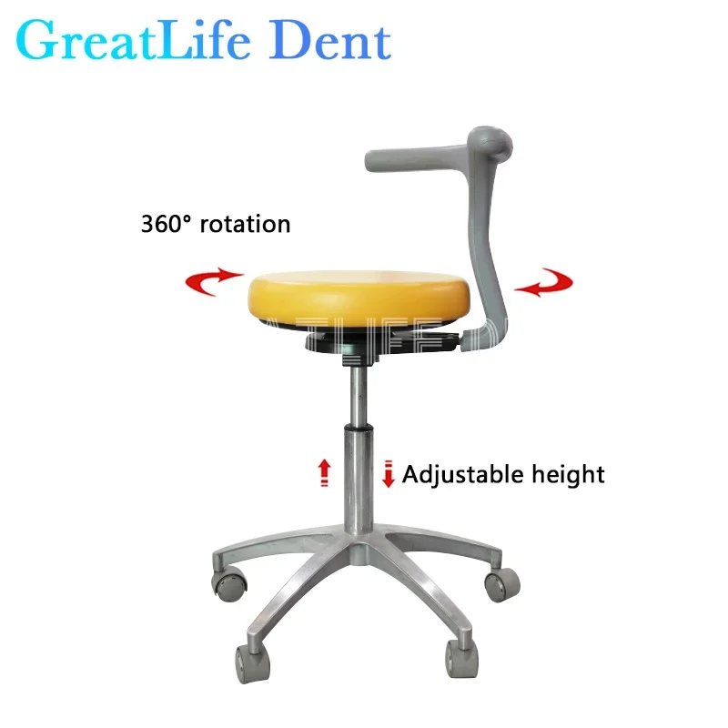 GreatLife Dent Dental Saddle doctor seat dentist 360° Rotation lift beauty nail dentist chair tattoo embroidery surgical chair