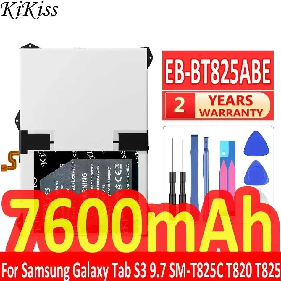 

KiKiss Battery For Samsung Galaxy Tab S3 T825C TabS3 SM-T825C Tablet EB-BT825ABE 7600mAh