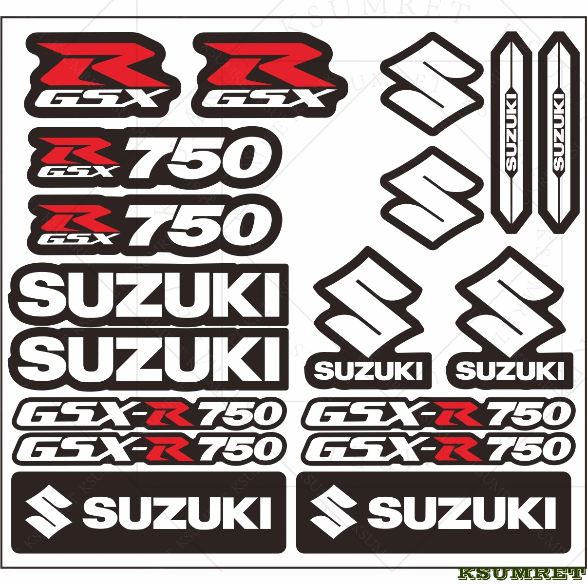 Vinyl For Suzuki Motorcycle Stickers GSXR750 Logo Decal Reflective Waterproof