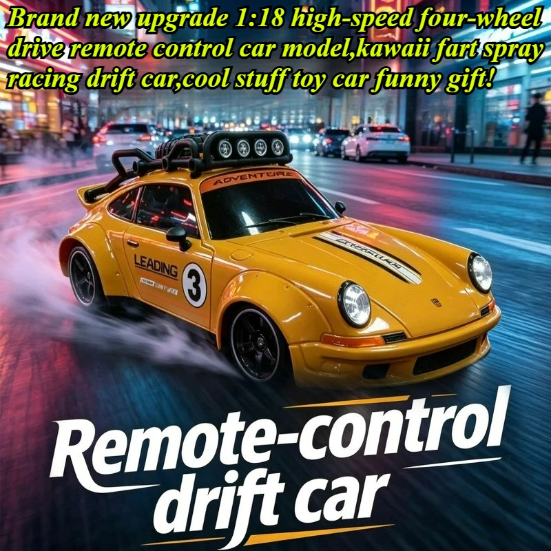Cool Stuff Toy Car Funny Gift-1:18 High-speed 4WD Rc Cars,Remote Control Car Model,Kawaii Fart Spray Rc Drift Car,Toys for Kids