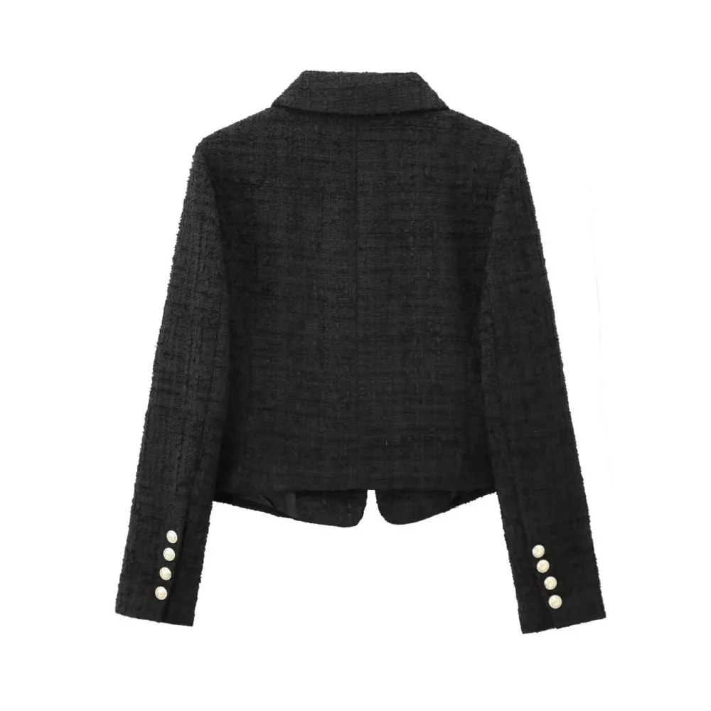 Women's small fragrant style buckle decoration texture long sleeved suit autumn and winter new fashionable versatile jacket