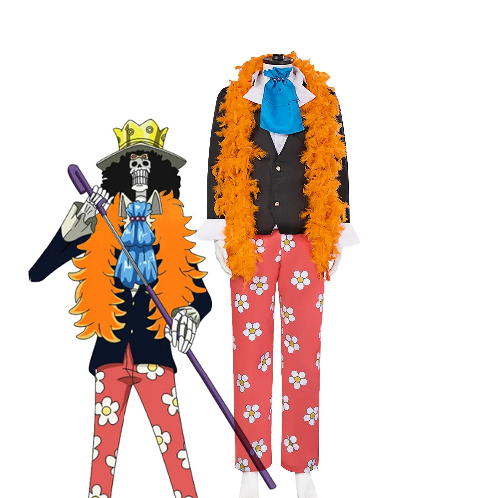 

Аниме Soul Emperor Brook костюмы для косплея черная униформа костюм оранжевый шарф брюки наряд для ролевых игр Хэллоуин карнавальная вечеринка для мужчин