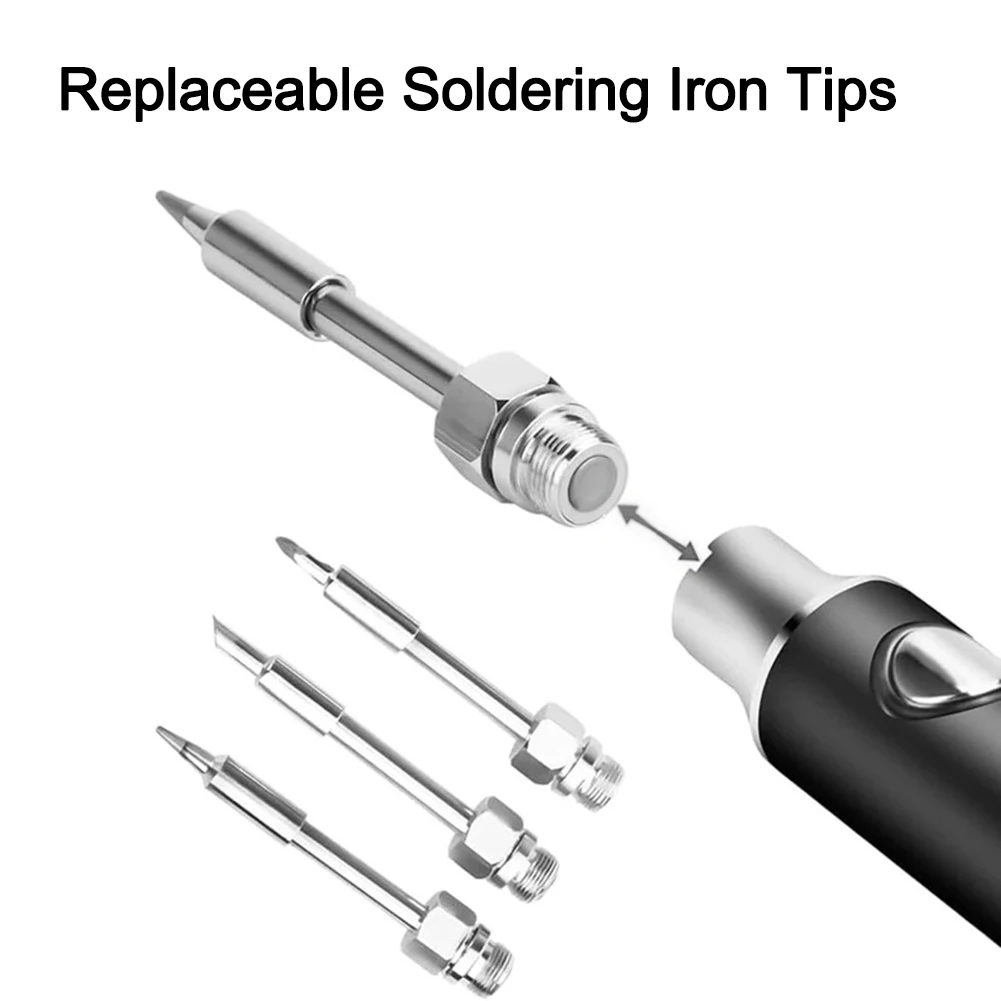 3PCS Soldering Iron Tips 510 Interface Soldering Tips M7 Thread Size Nickel Plated Copper Silver Plated Workshop Tool