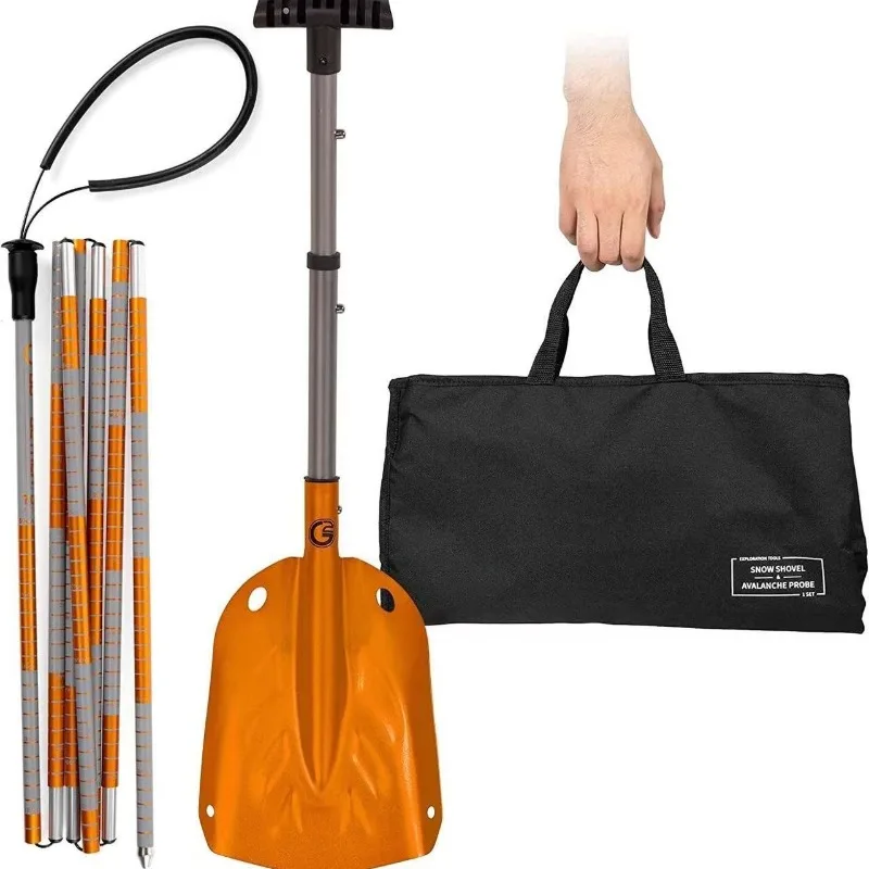 Outdoor Snow Probe Pole Aluminum Snow Shovel Rescue Search Tool, Portable Kit For Snow Depth Measurement Equipment