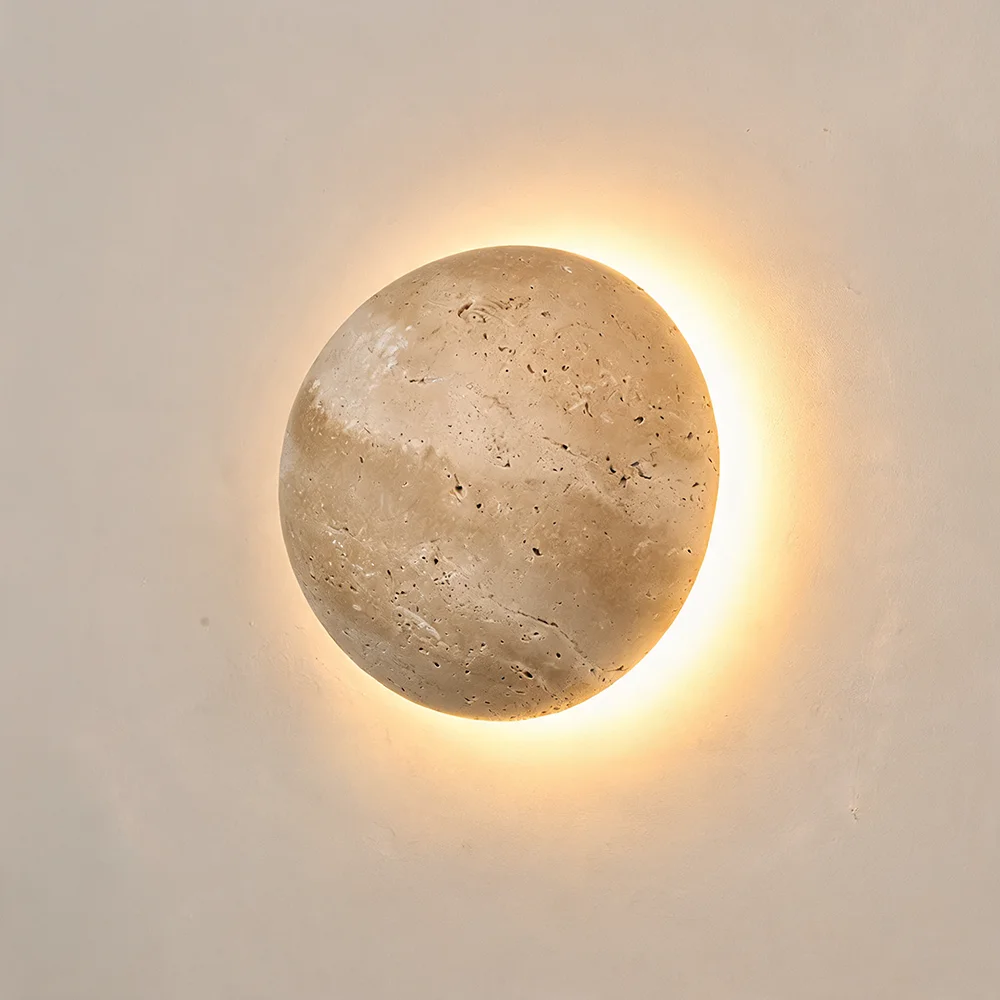 Yellow Cave Stone Wall Lamp Rotundity Wall Lamp Wabi Sabi Staircase Entrance Hall Bedroom Bedside Atmosphere Lighting Fixture