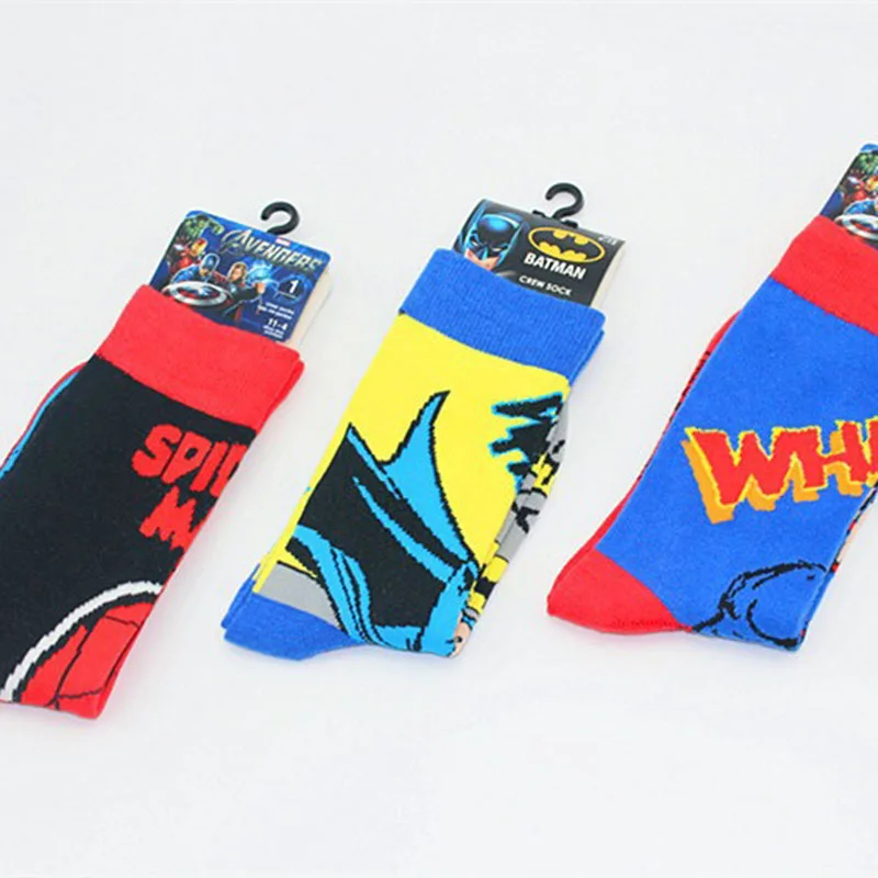 New Marvel Cartoon Socks Spider-Man Hulk Printed Long Socks Anime Boy and Girl Warm Cotton Sock Fashion Accessories