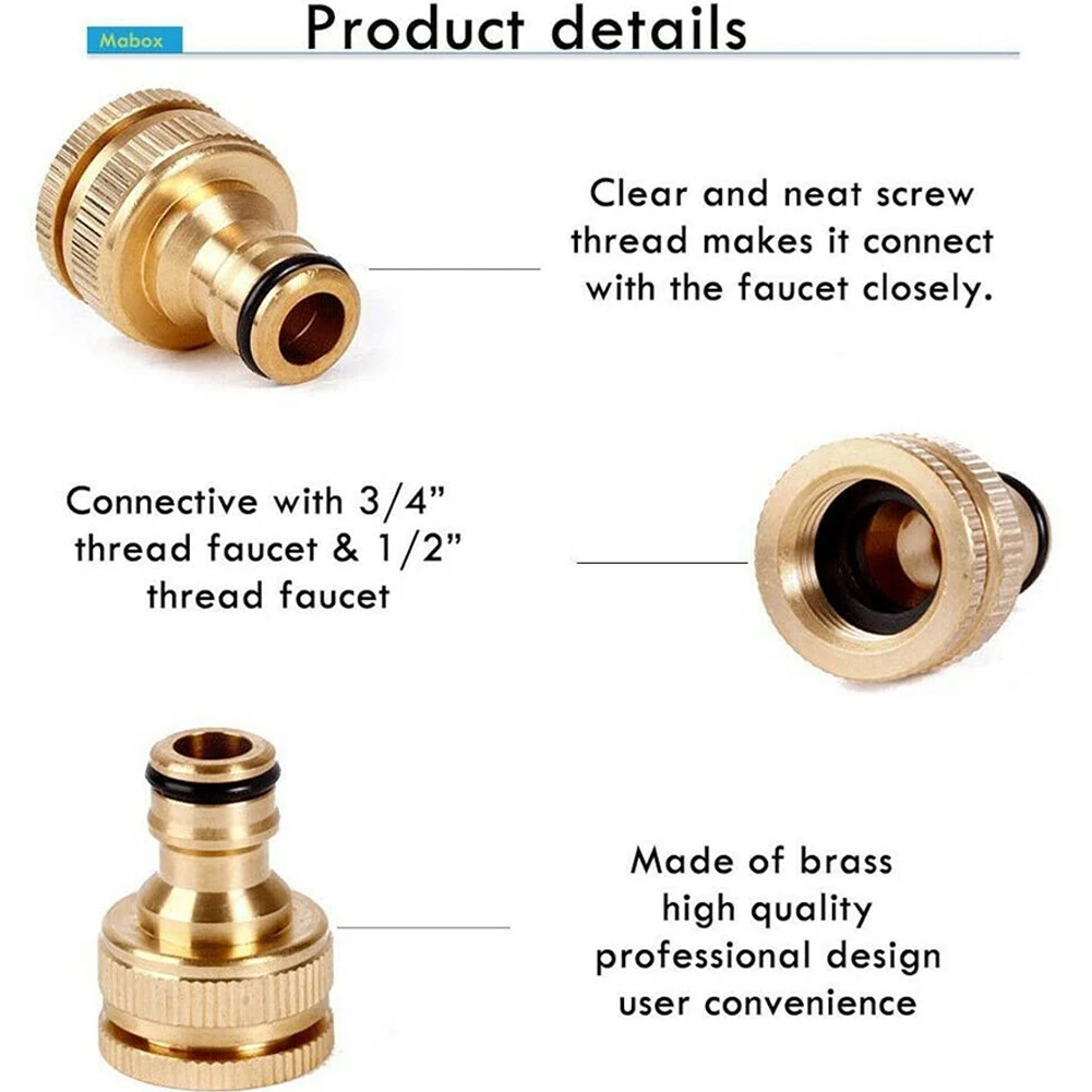 

High Qulity Newest Brand New Water Pipe Connector Fitting Adaptor 3/4in 1/2in G3/4 To G1/2 Gold Quick Connector