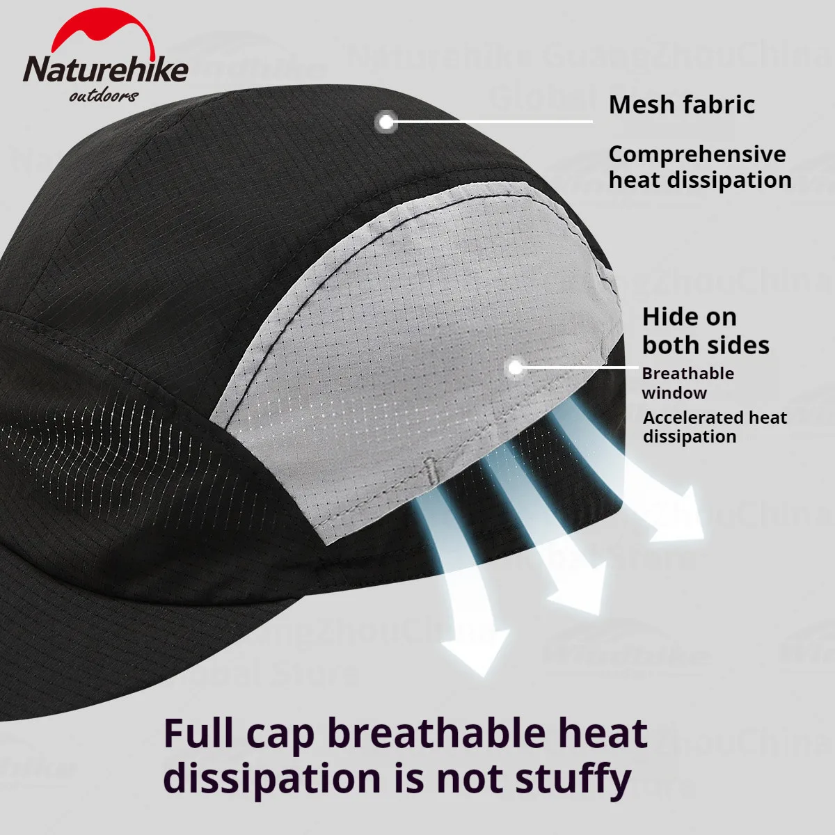 Naturehike Golf Cap Summer Breathable Outdoor Sports Bicycle Caps for Men Women Foldable Sun Hat Cycling Quick-drying Hiking Hat