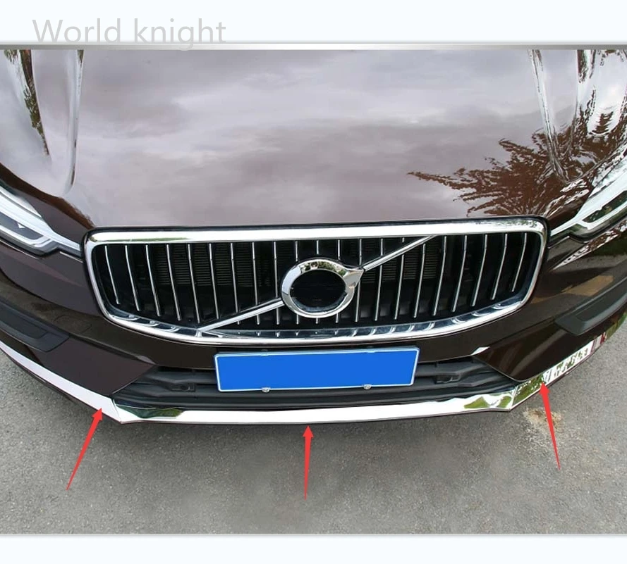 For Volvo XC60 2018 2019 2020 2021 high-quality stainless steel front bumper trim front lip bright strip anti-scratch decoration