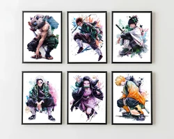Japanese Comic Manga Demon Slayer Poster Cool character Canvas Painting Print for Living Room Home Decor Gifts Wall Art Pictures