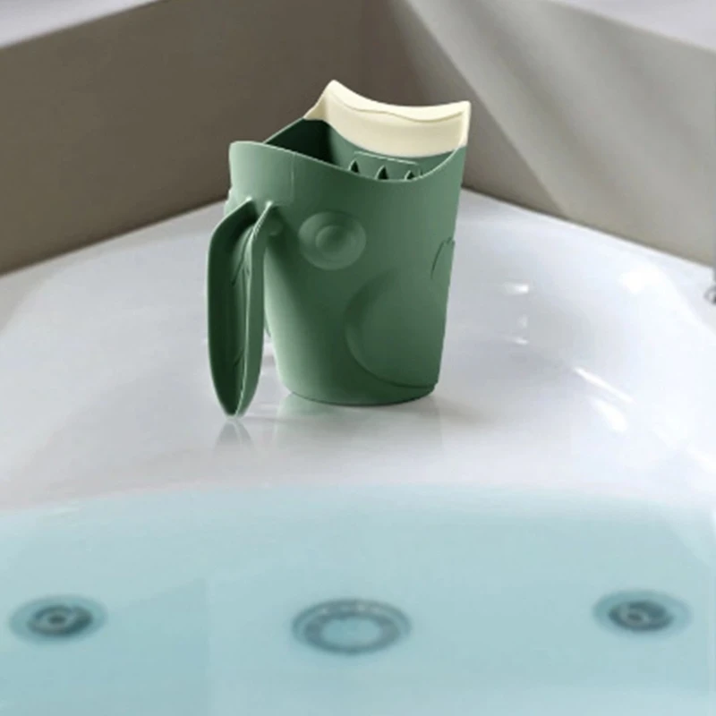 Tasse de bain pour bébé en forme de grenouille, jolie tasse de bain pour cheveux, shampoing pour tout-petits, tasse de lavage de douche QX2D