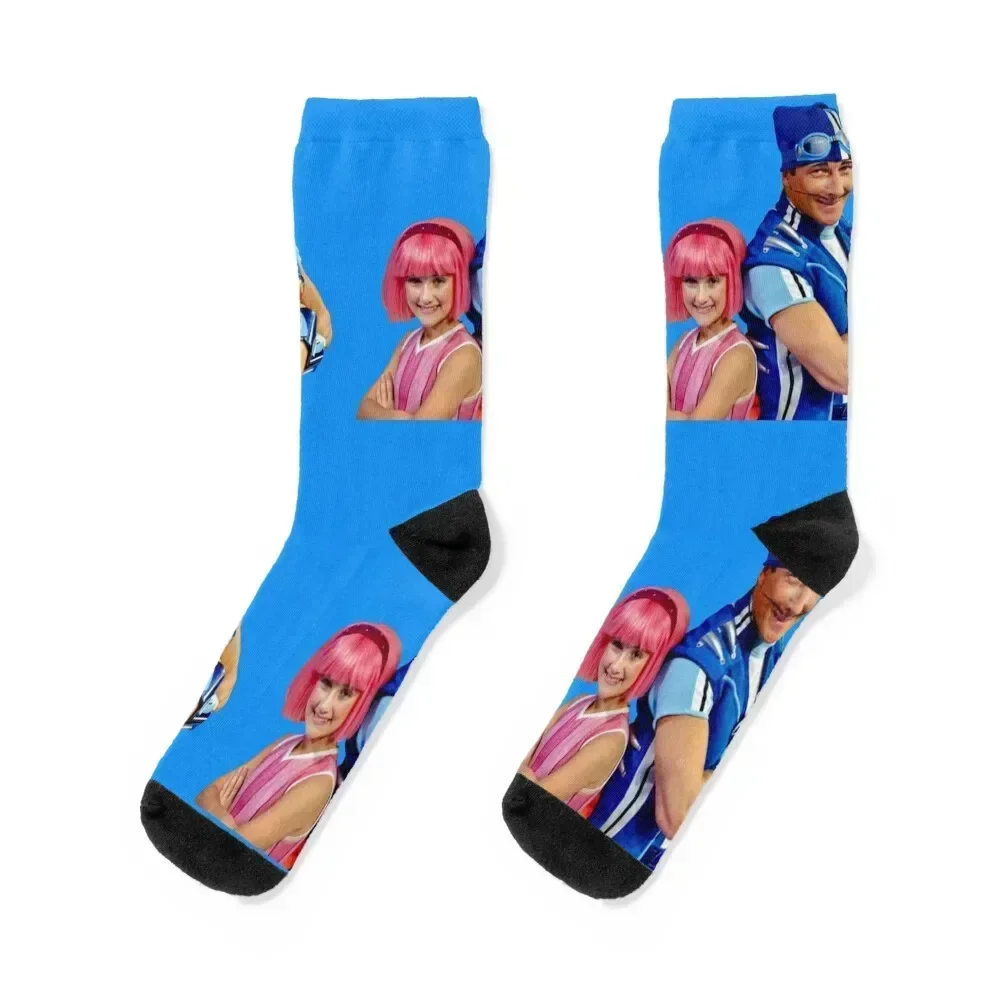 

LazyTown: Stephanie & Sportacus Duo Design Socks professional running golf custom essential Socks For Girls Men's