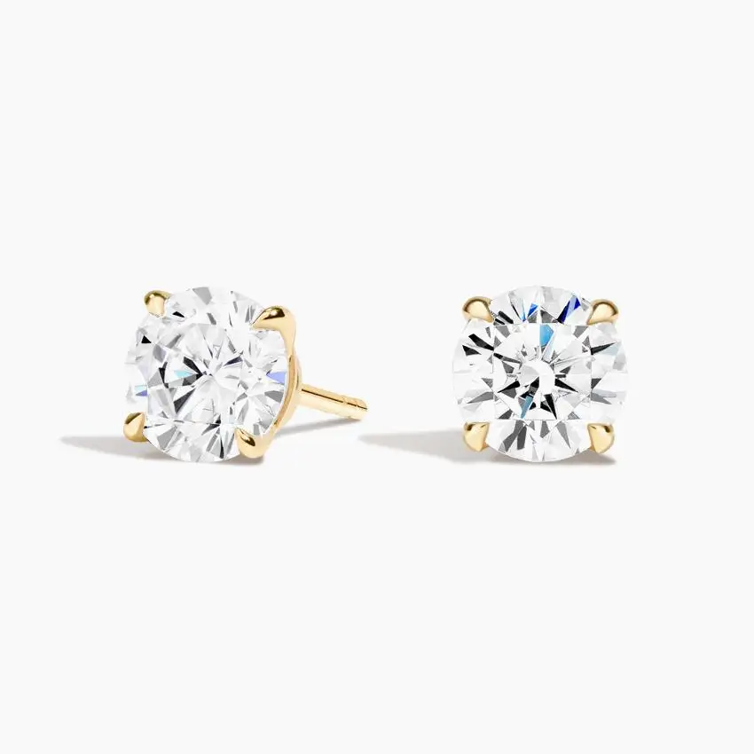 FLORAL IGI 1ct D VVS2 Round Cut CVD Lab Grown Diamond with Certificate 14K Gold 925 Silver Laboratory Diamond Earrings for Women - view 3