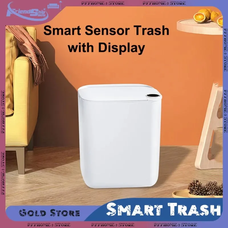 

18L Smart Sensor Trash Bin Intelligent Sensing Garbage Bin with Display Type-C Charging Wastebin Smart Home Kitchen Wastebasket