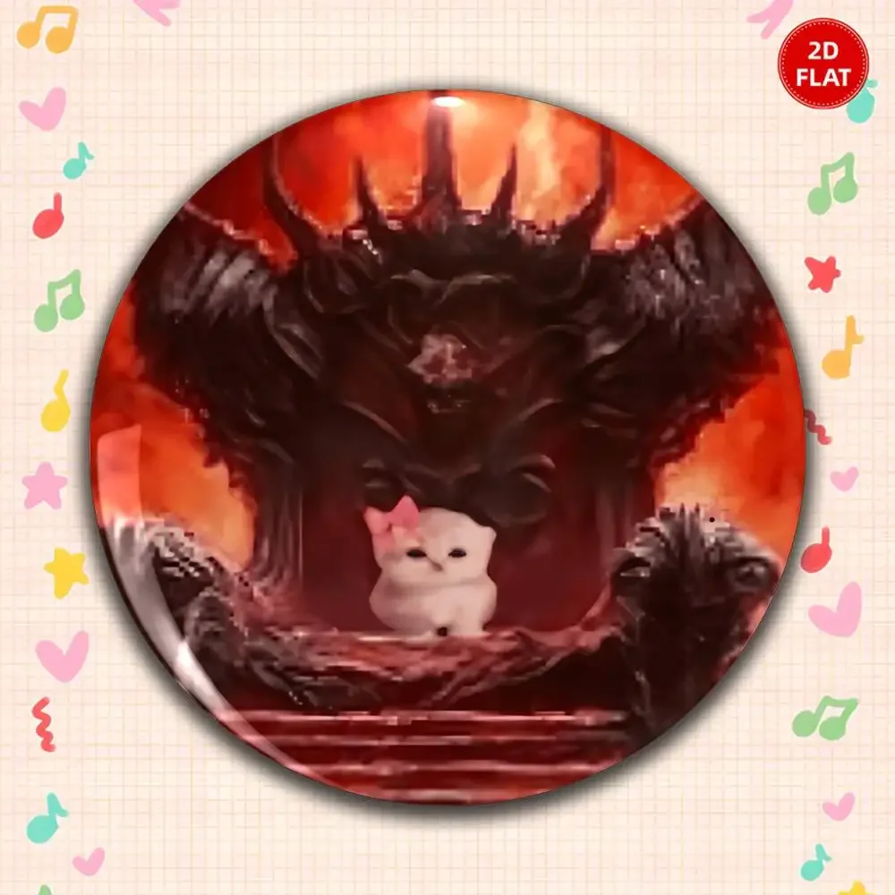 2026 Latest Classic Style 2D FLAT Gorgeous Round Anime Plastic Brooch Pin Unisex Lapel Badge Fun Gift For Friends Relatives